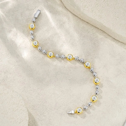 NKHOG 5mm Full Moissanite Bubble Bracelets For Women 925 Sterling Silver Double Color Diamond Bangle Party Jewelry GRA Wholesale